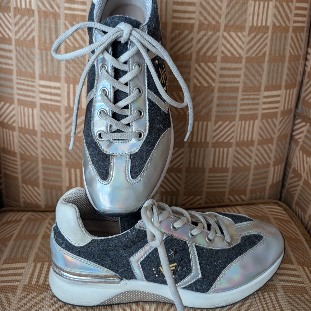 Metallic Gray Women's Sneakers